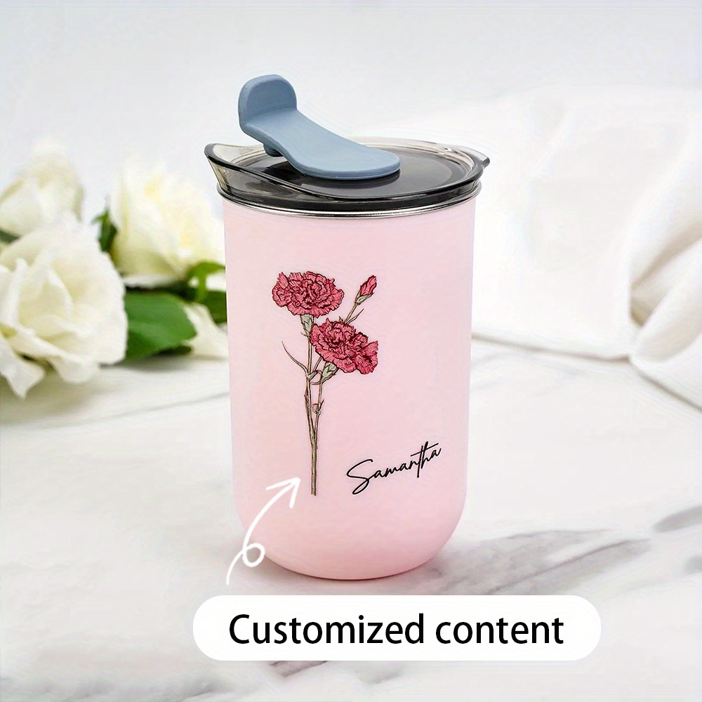 Coffee Equipment Names - Personalized Birth Flower Coffee Tumbler, Custom