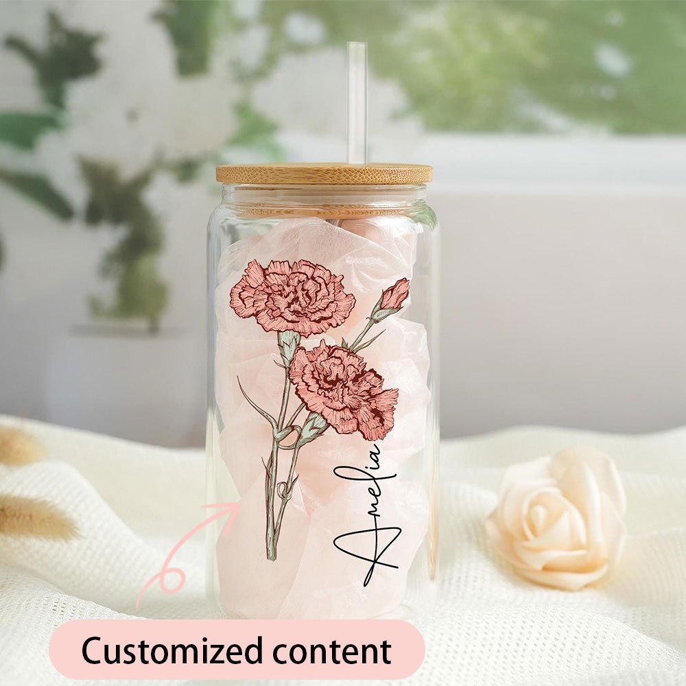 Personalized Birth Flower Glas - Coffee Equipment Names review and price