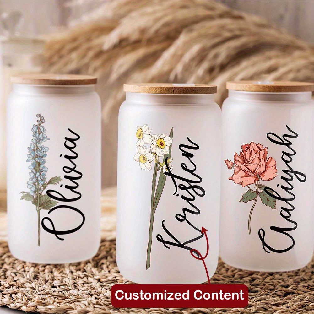 Custom Birth Flower Name Glass - Coffee Equipment Names review and price