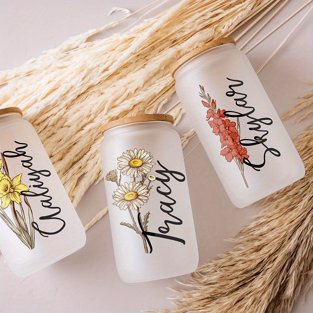 Custom Birth Flower Name Glass - Coffee Equipment Names review and price