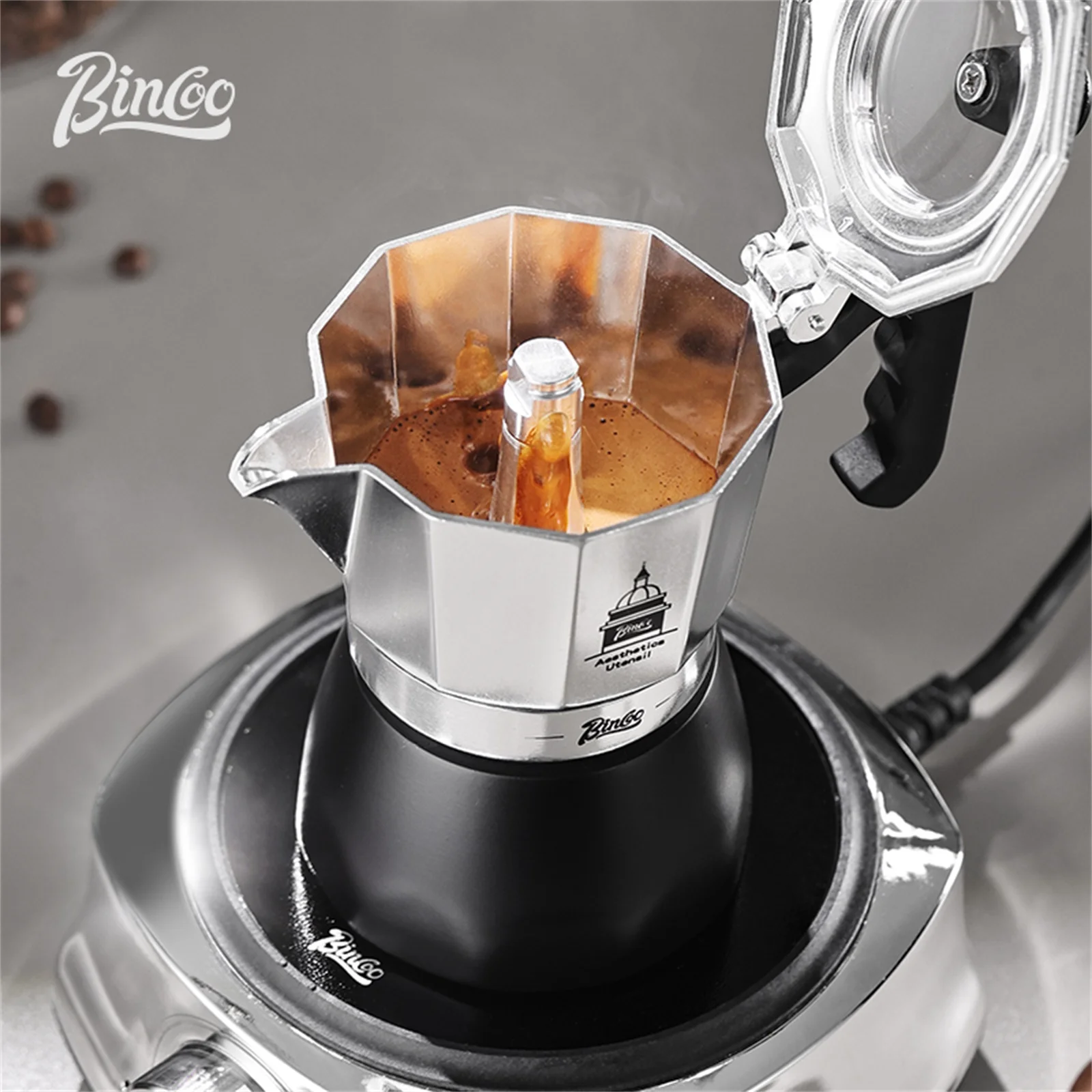 BINCOO Double Valve Moka Pot，E - Coffee Equipment Espresso review and price