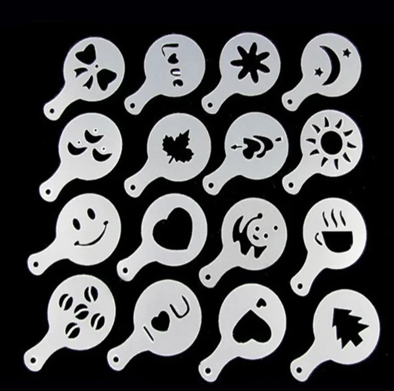 16Pcs/Set Coffee Mold Latte Ca - Coffee Shop Equipment review and price