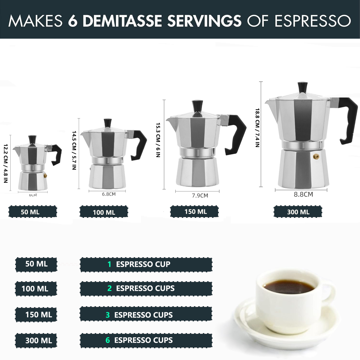 Classic Aluminum Moka Pot 50-3 - Coffee Equipment Espresso review and price