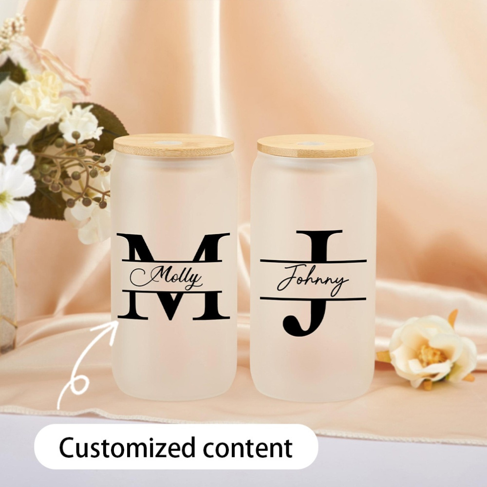 Custom Initial Name Frosted Gl - Coffee Equipment Names review and price